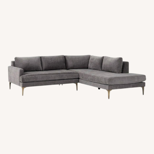 Used West Elm Andes Dark Gray Fabric 2 Piece Sectional for sale on AptDeco