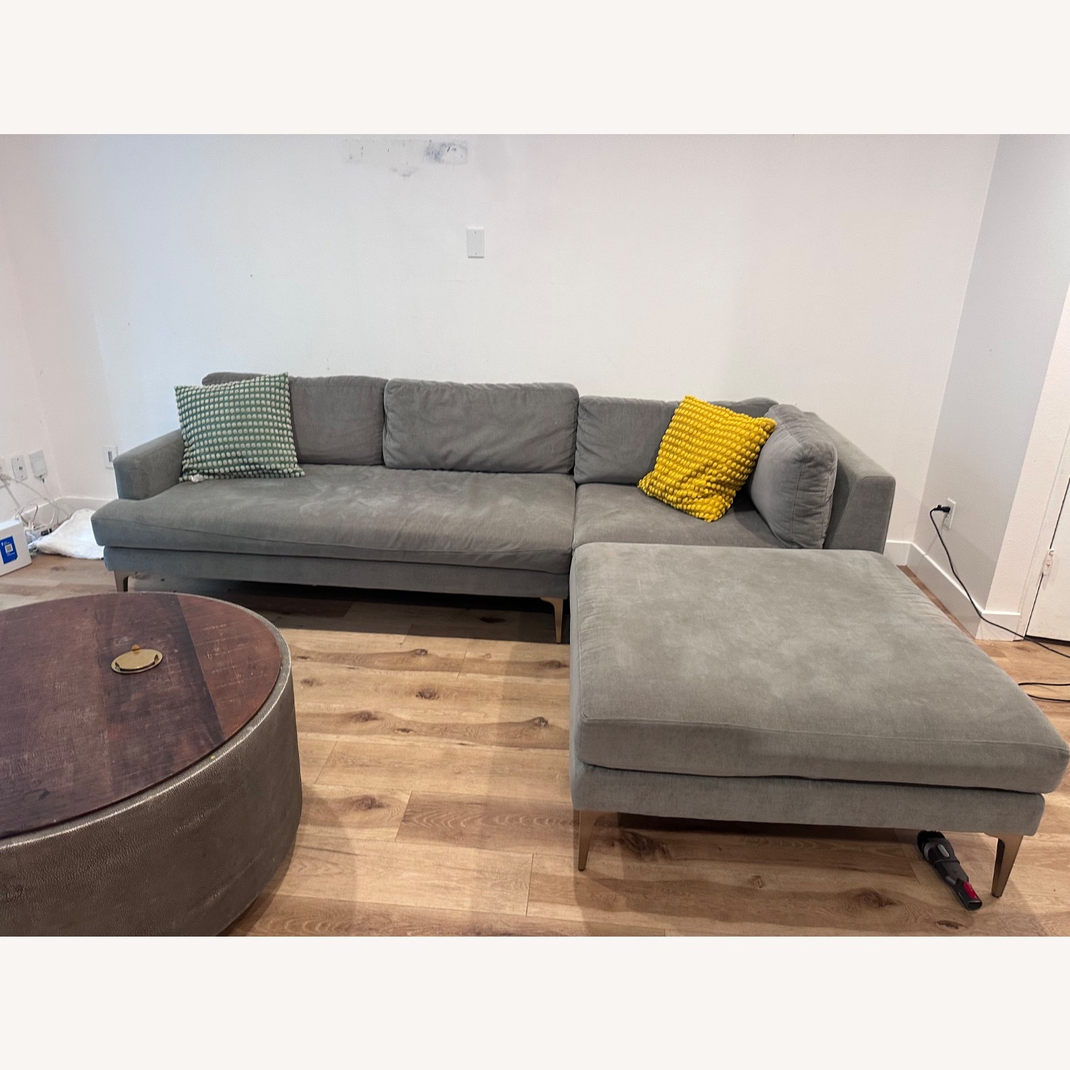 West Elm Andes Dark Gray Fabric 2 Piece Sectional - image-2