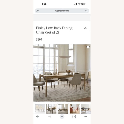 Used West Elm Finley Light Gray Dining Chairs for sale on AptDeco