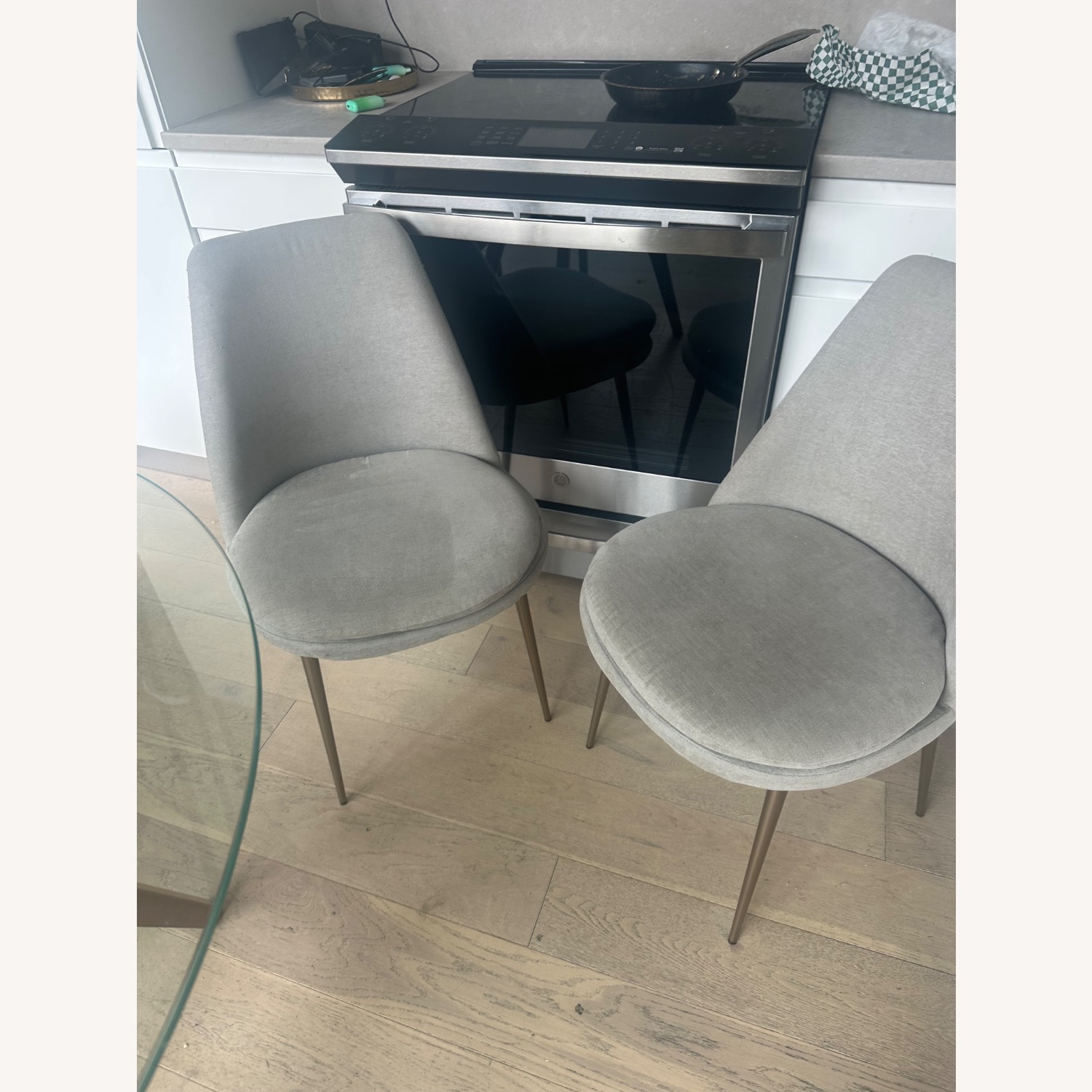 West Elm Finley Light Gray Dining Chairs - image-4