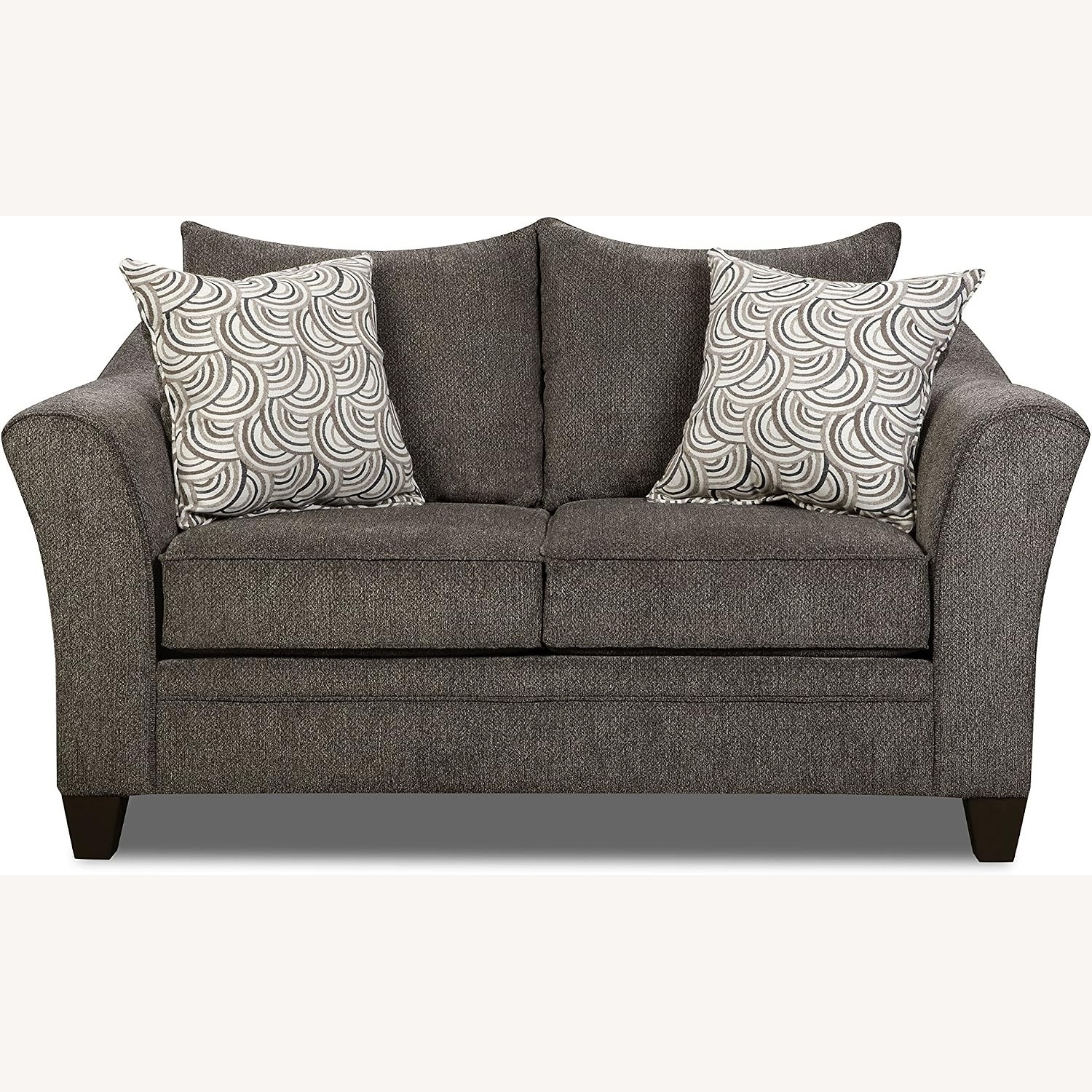 Dark Gray Fabric Loveseat - image-6