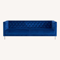 CB2 Savile Sofa Blue Velvet Sofa