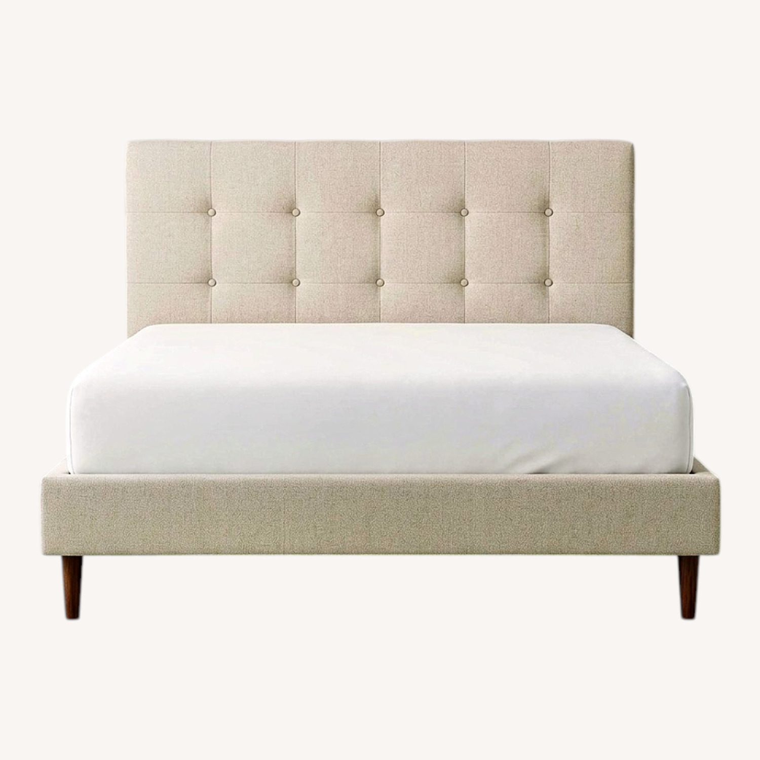 White Fabric Full Bed - image-0