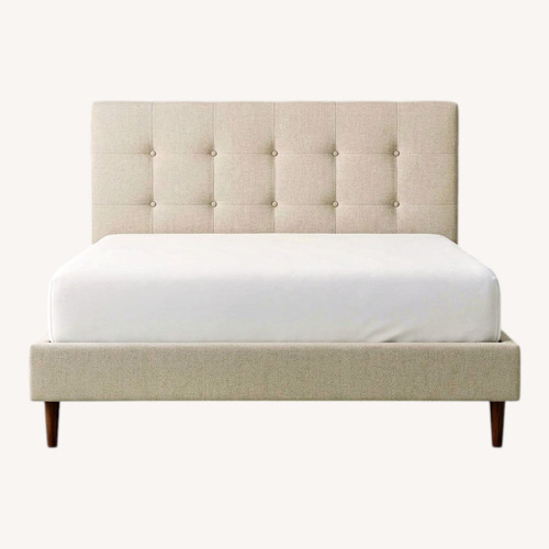 Used White Fabric Full Bed for sale on AptDeco