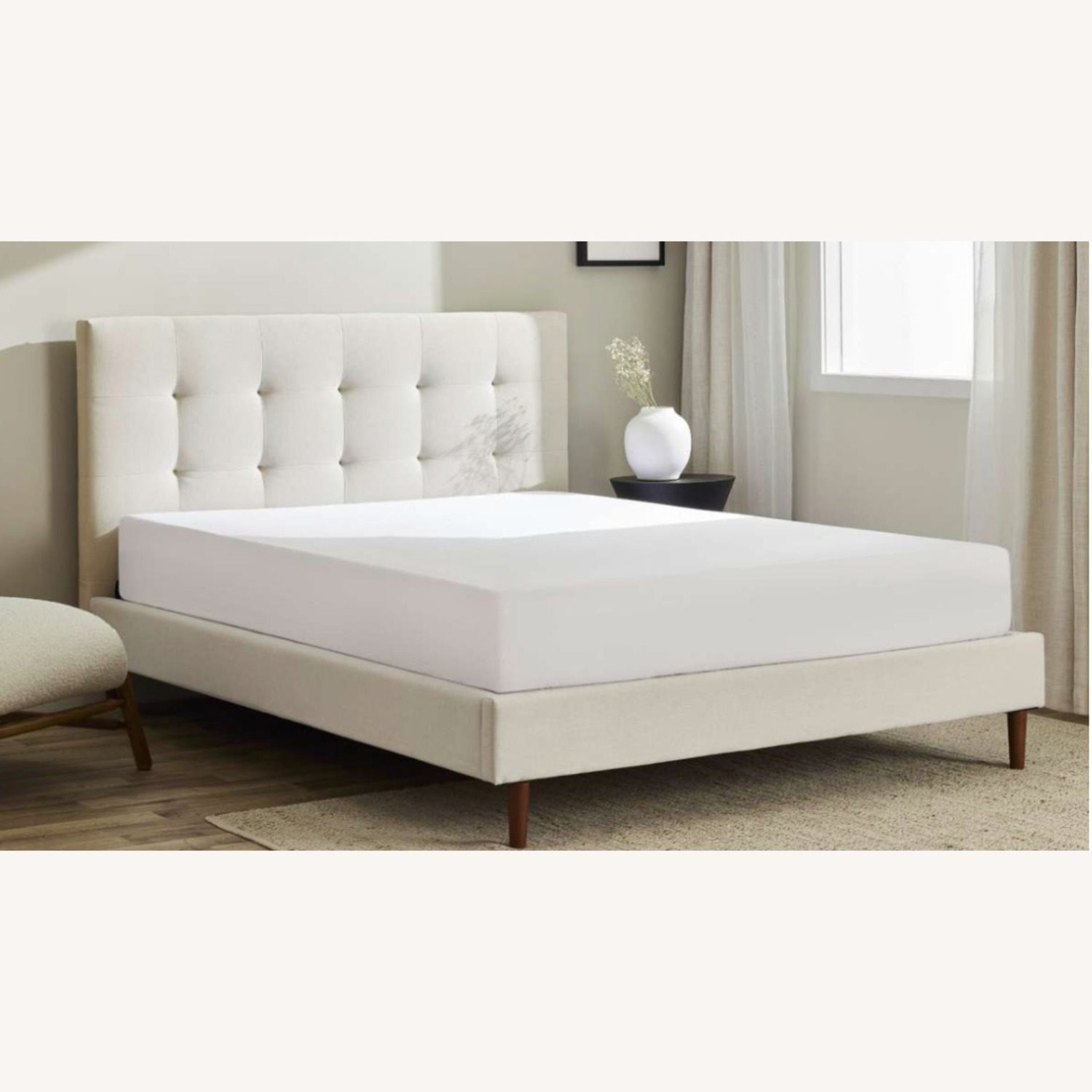 White Fabric Full Bed - image-2