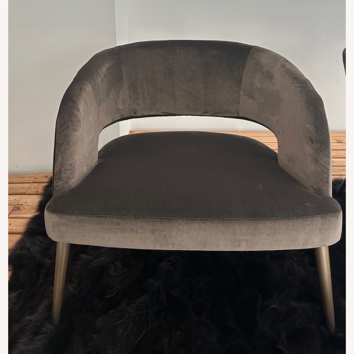 2 Dark Brown Fabric Armchairs - image-1