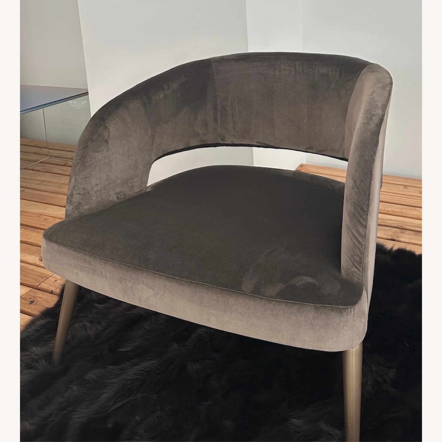 2 Dark Brown Fabric Armchairs - image-2