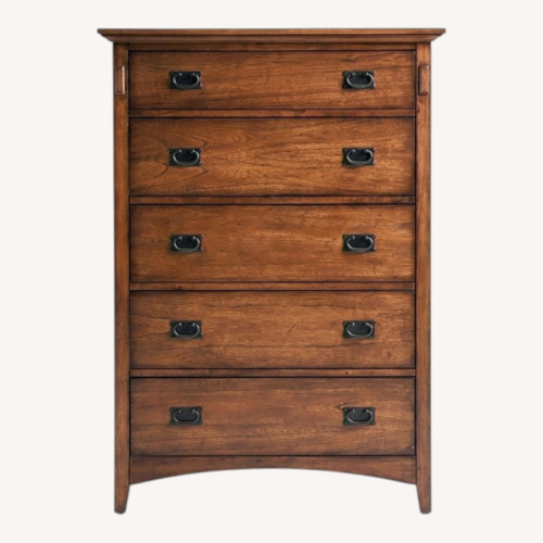 Used Bob's Discount Furniture Mission Oak II Lift-Top Dresser for sale on AptDeco