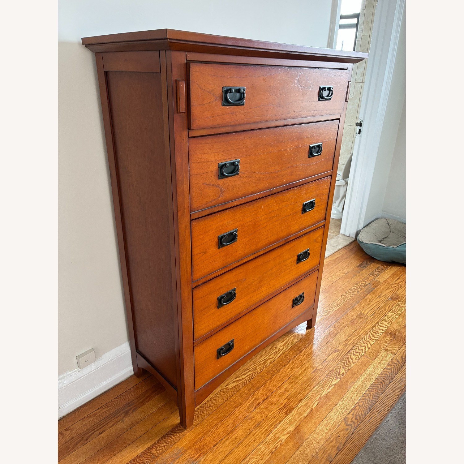 Bob's Discount Furniture Mission Oak II Lift-Top Dresser - image-3