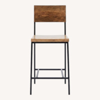 West Elm Rustic Light Brown Wood Stools