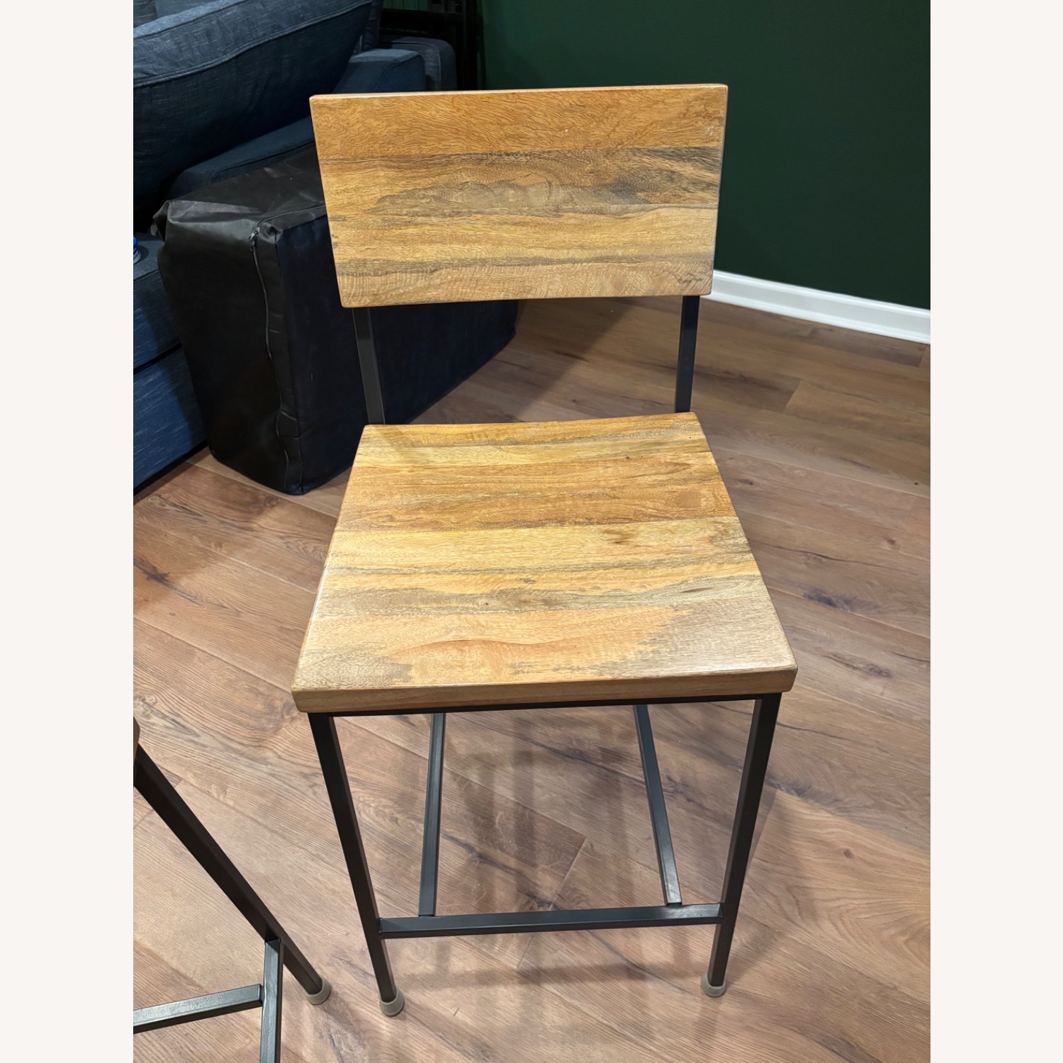 West Elm Rustic Light Brown Wood Stools - image-3