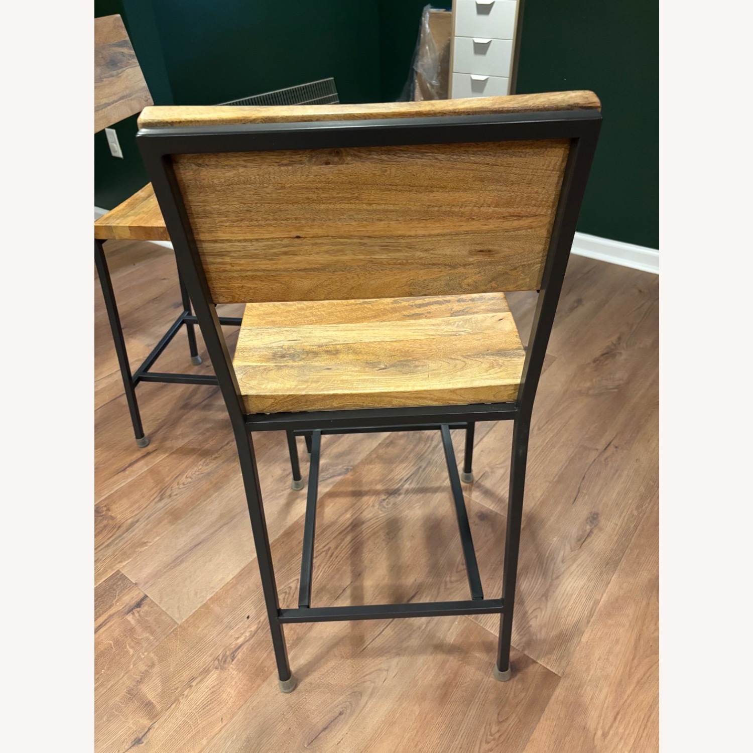 West Elm Rustic Light Brown Wood Stools - image-4
