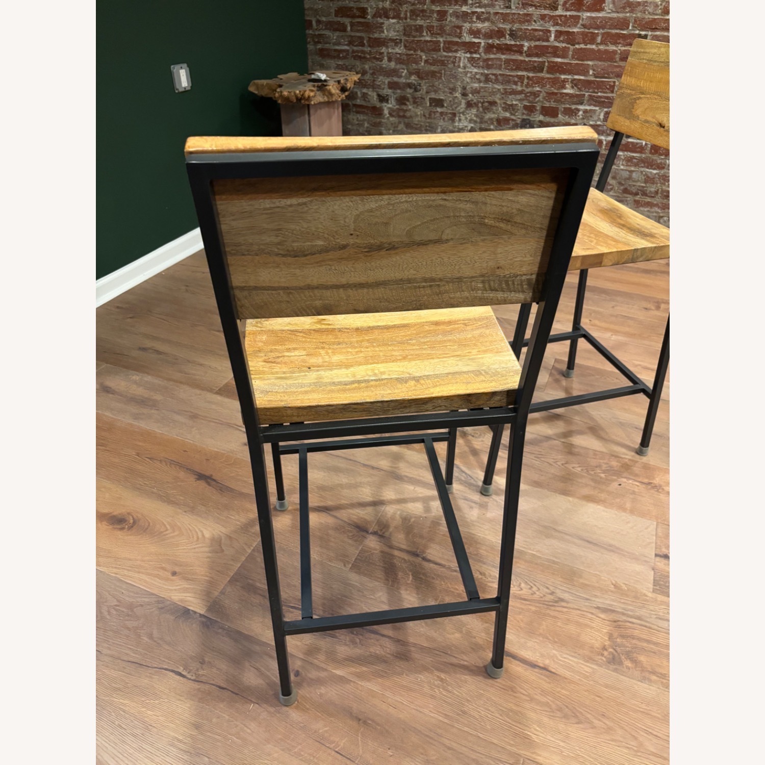 West Elm Rustic Light Brown Wood Stools - image-5
