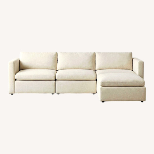 Used Cream Sectional Sofa with Ottoman for sale on AptDeco