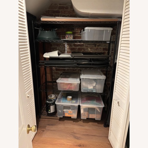 Used Uline Black Wire Shelving Unit for sale on AptDeco