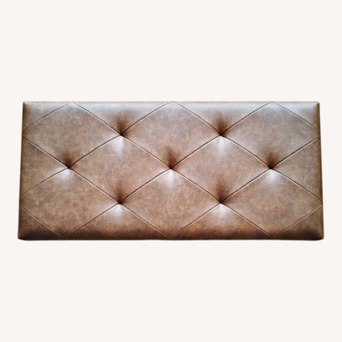Used Light Brown Faux Leather Ottoman for sale on AptDeco
