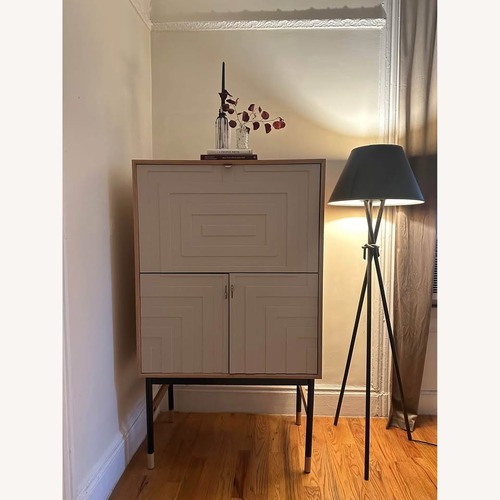 Used Kardiel Urbane Light Gray Wood Armoire for sale on AptDeco