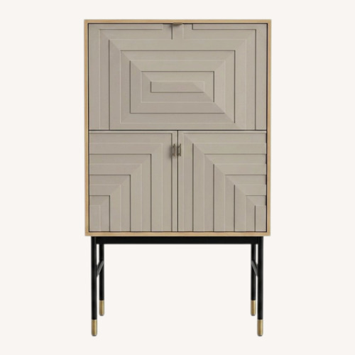 Used Kardiel Urbane Light Gray Wood Armoire for sale on AptDeco