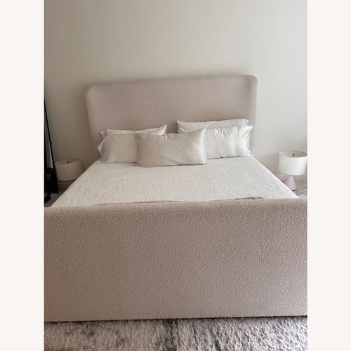 Used White King Bed with Slay for sale on AptDeco