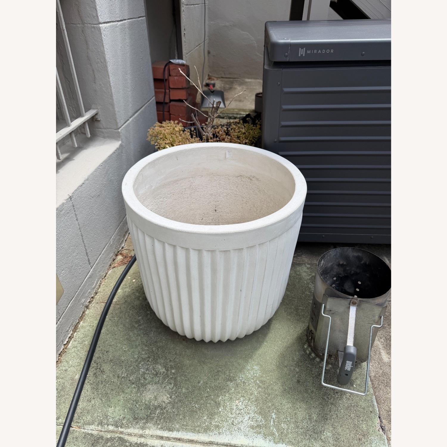 Pottery Barn Concrete Fluted XL Outdoor Planter - image-4
