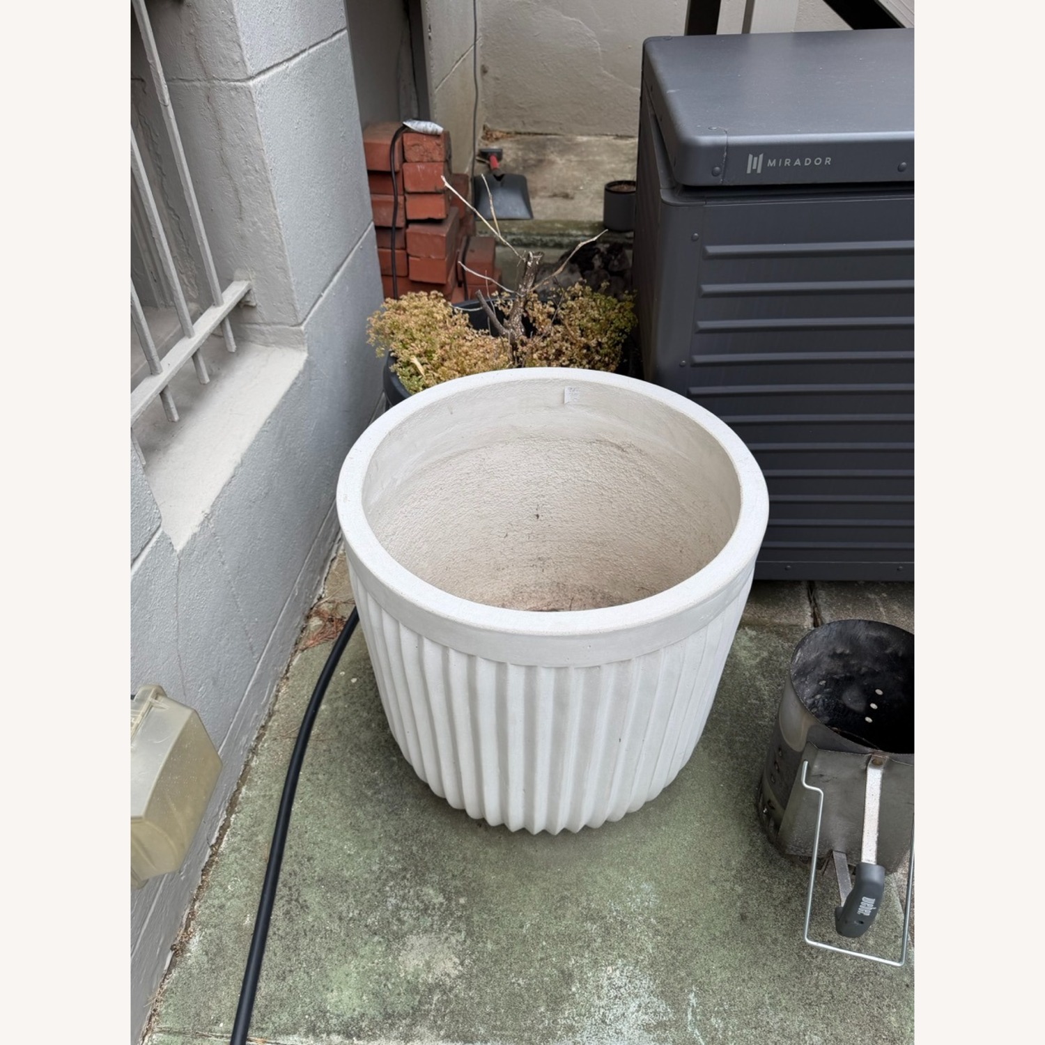 Pottery Barn Concrete Fluted XL Outdoor Planter - image-1