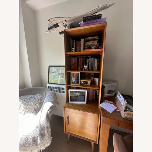 Used West Elm Mid-century Light Brown Wood Bookcase for sale on AptDeco