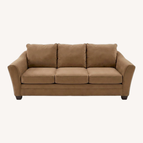 Used Light Brown Suede 3+ Seater Sofa for sale on AptDeco