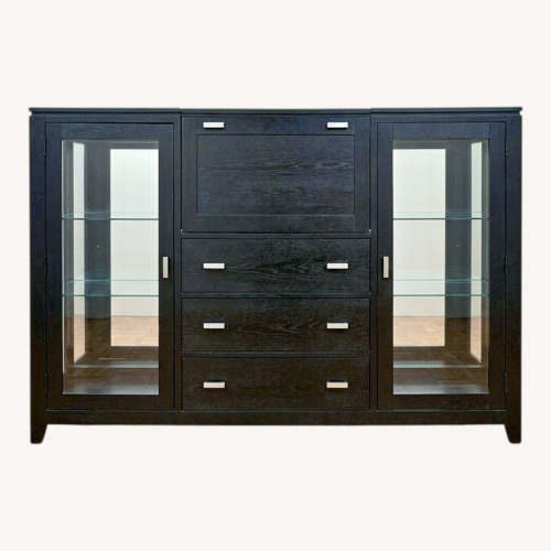 Used Black Wood Bar Hutch for sale on AptDeco