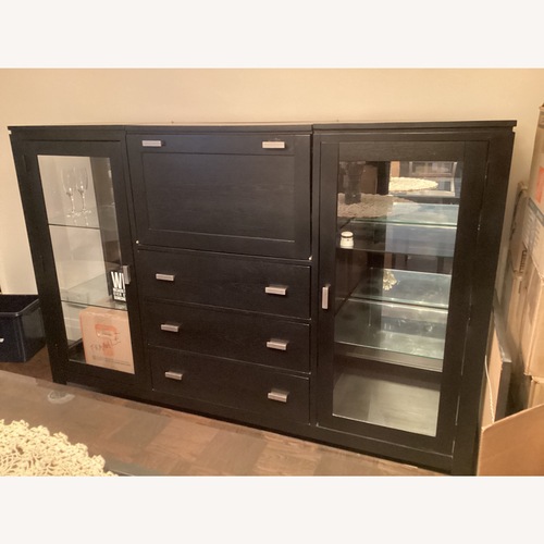 Used Black Wood Bar Hutch for sale on AptDeco