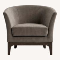 West Elm Tulip Light Gray Velvet Armchair