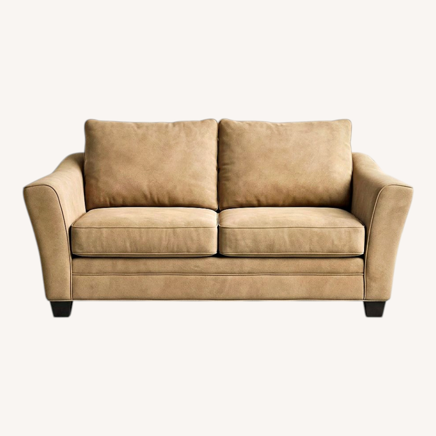 Light Brown Suede Loveseat - image-0