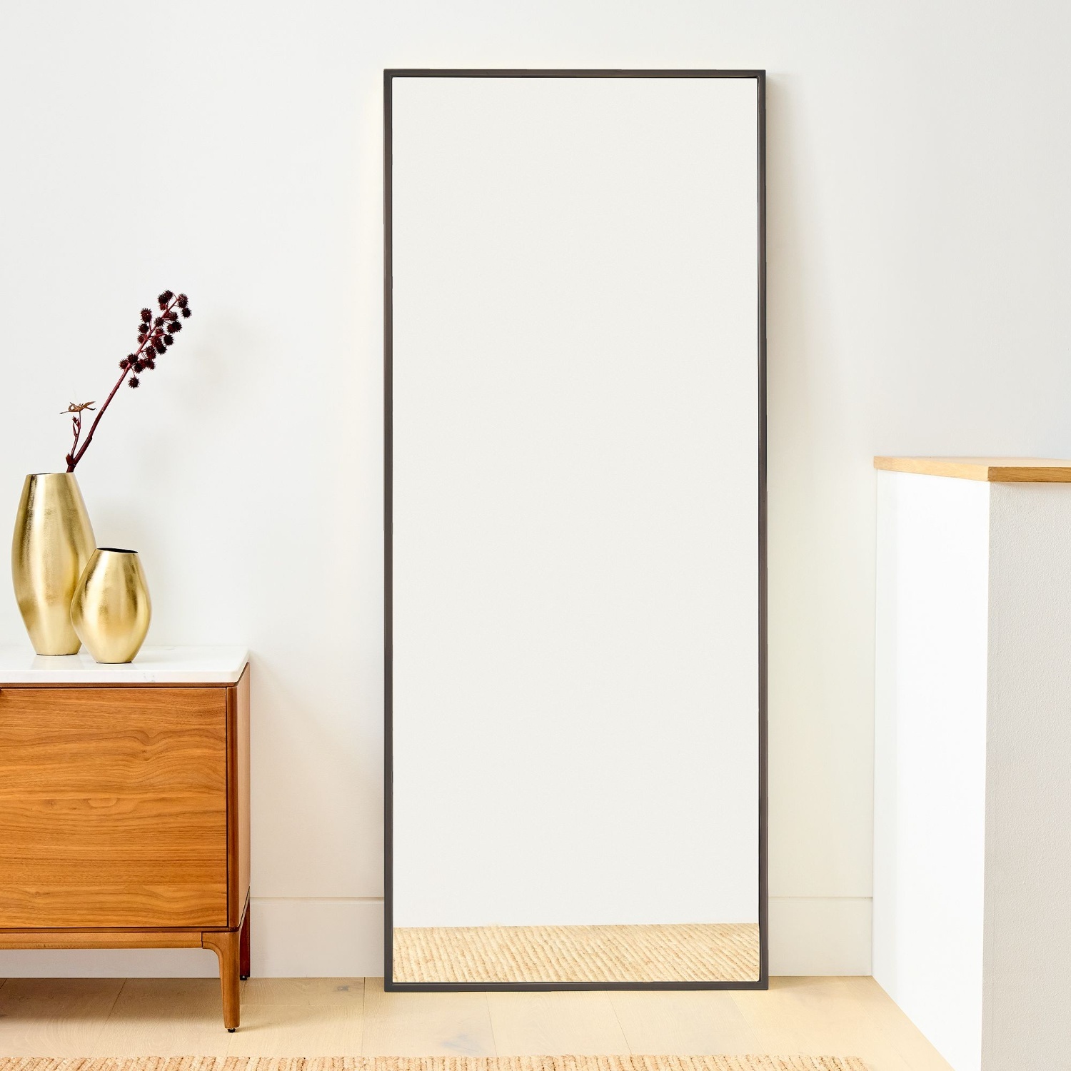 West Elm Light Gray Metal Floor Mirror - image-4