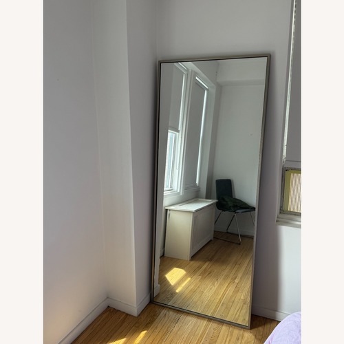 Used West Elm Light Gray Metal Floor Mirror for sale on AptDeco