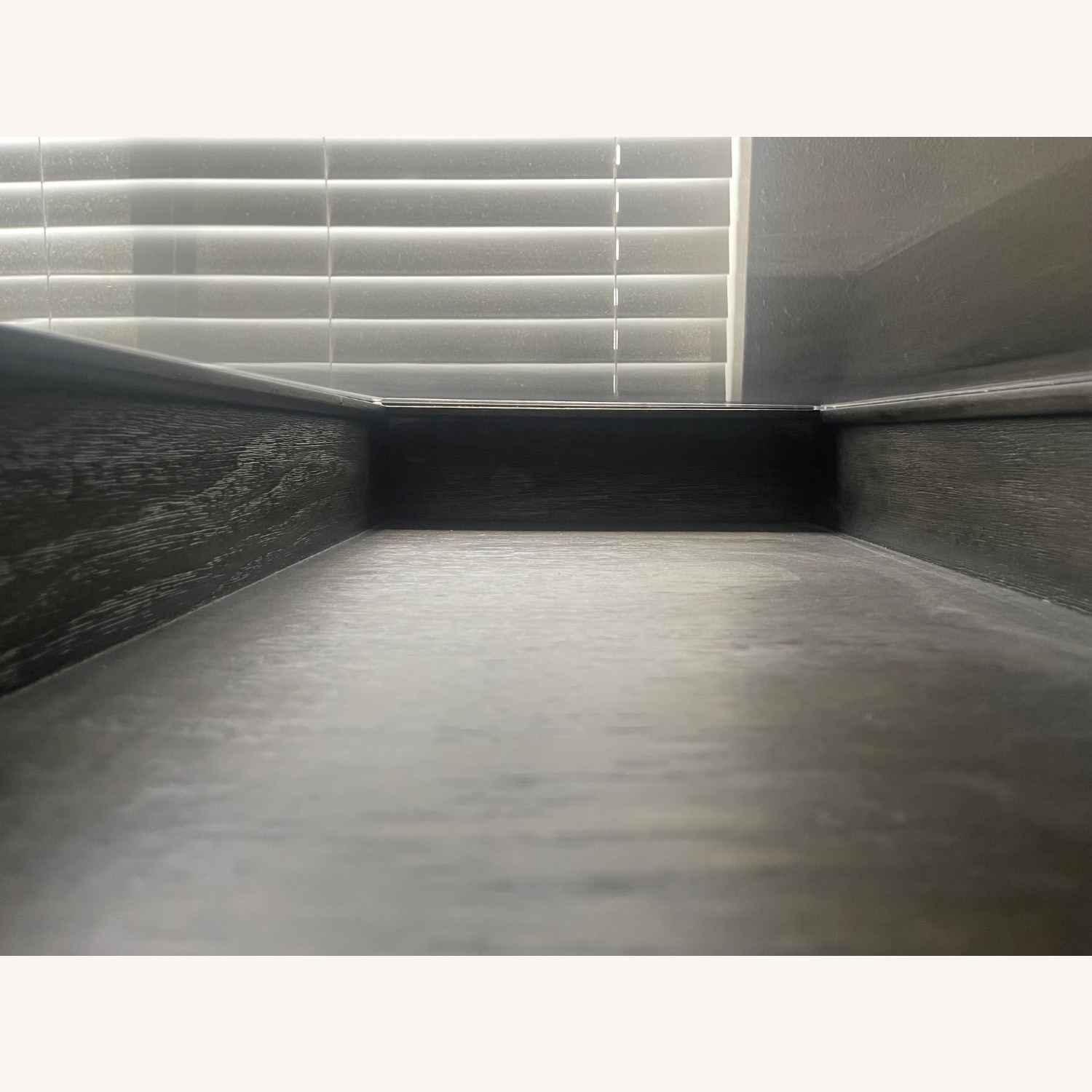 Modern Dark Wood & Glass Console Table with Drawer - image-5