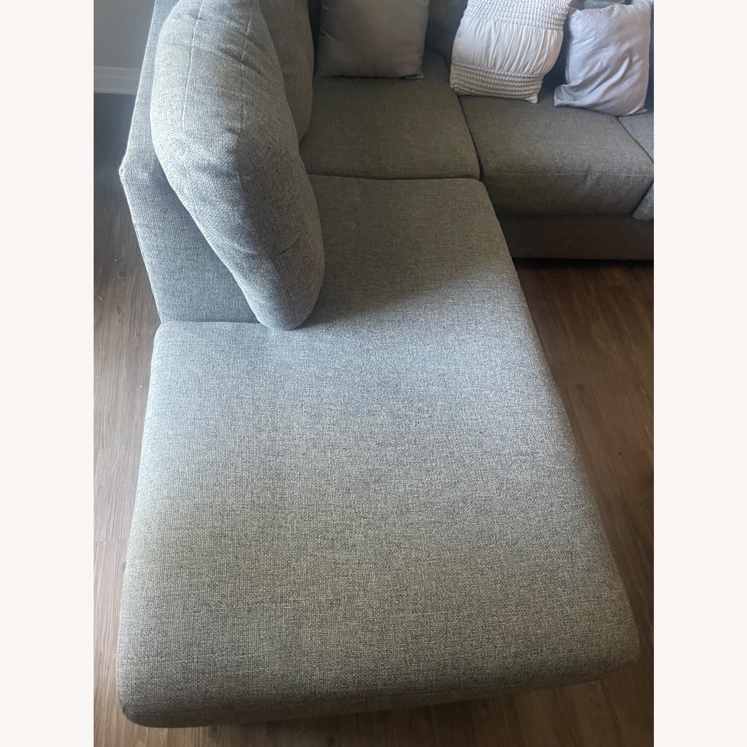 Large Gray Sectional Sofa with Chaise Lounge - image-3