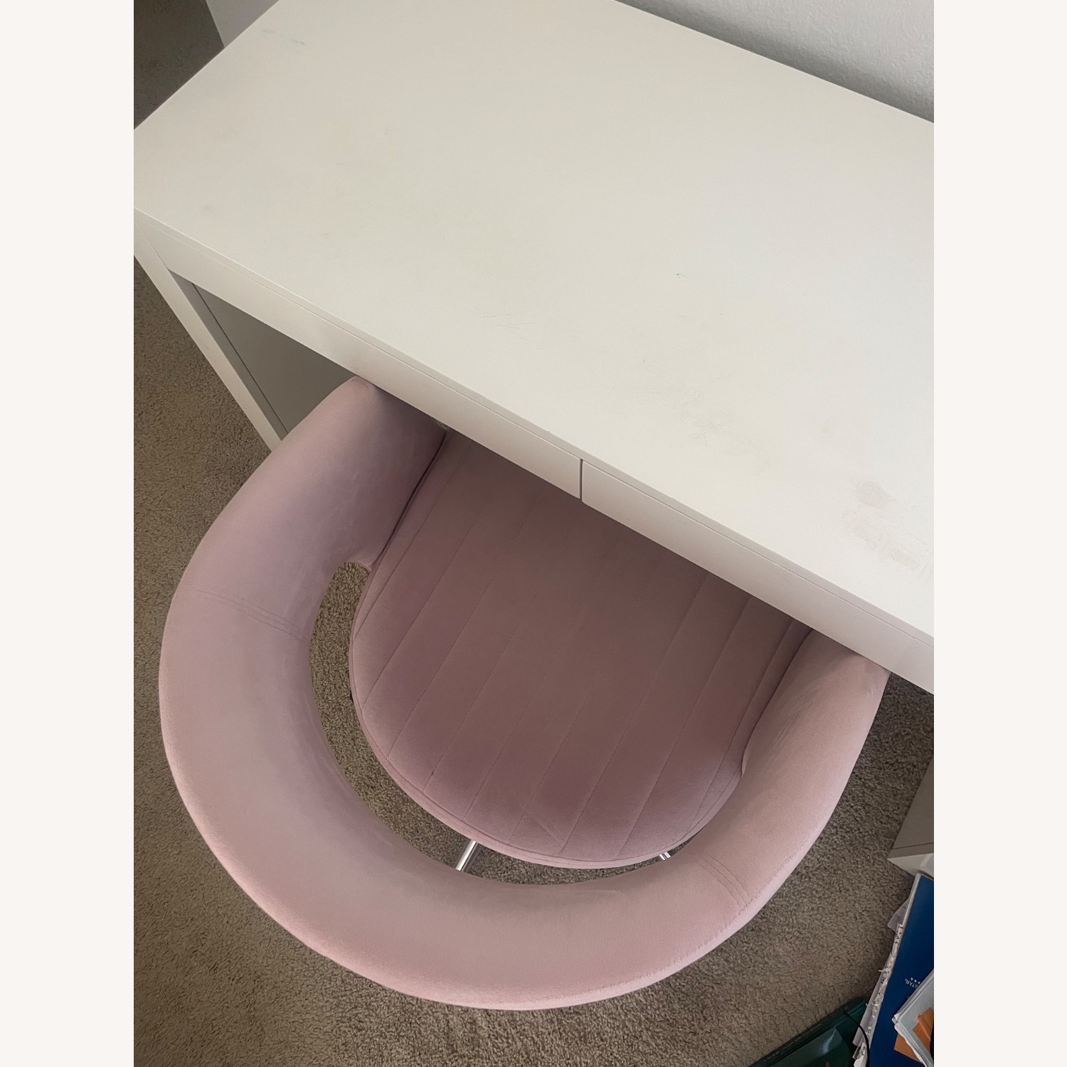 Modern White Writing Desk with Storage - image-3