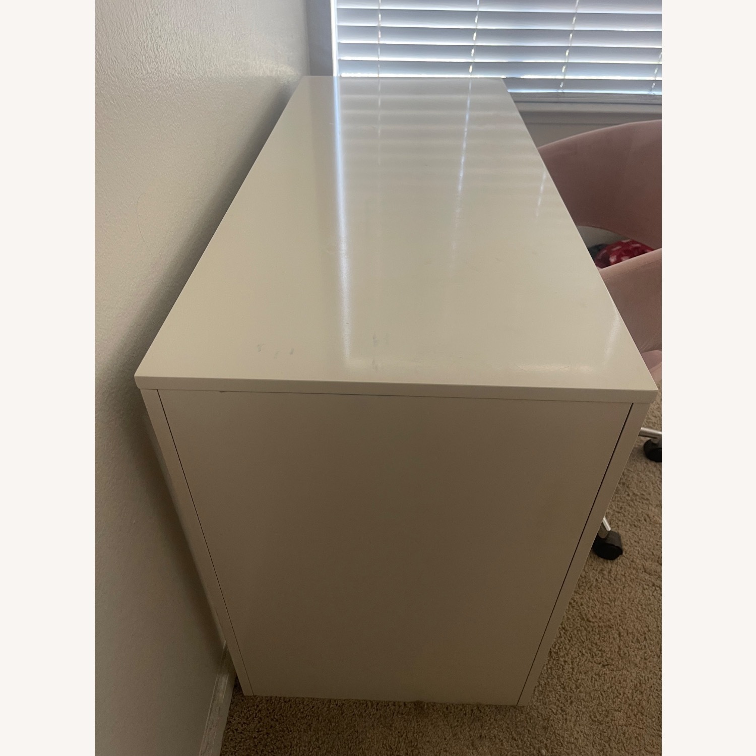 Modern White Writing Desk with Storage - image-2