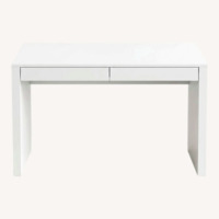 Modern White Writing Desk with Storage