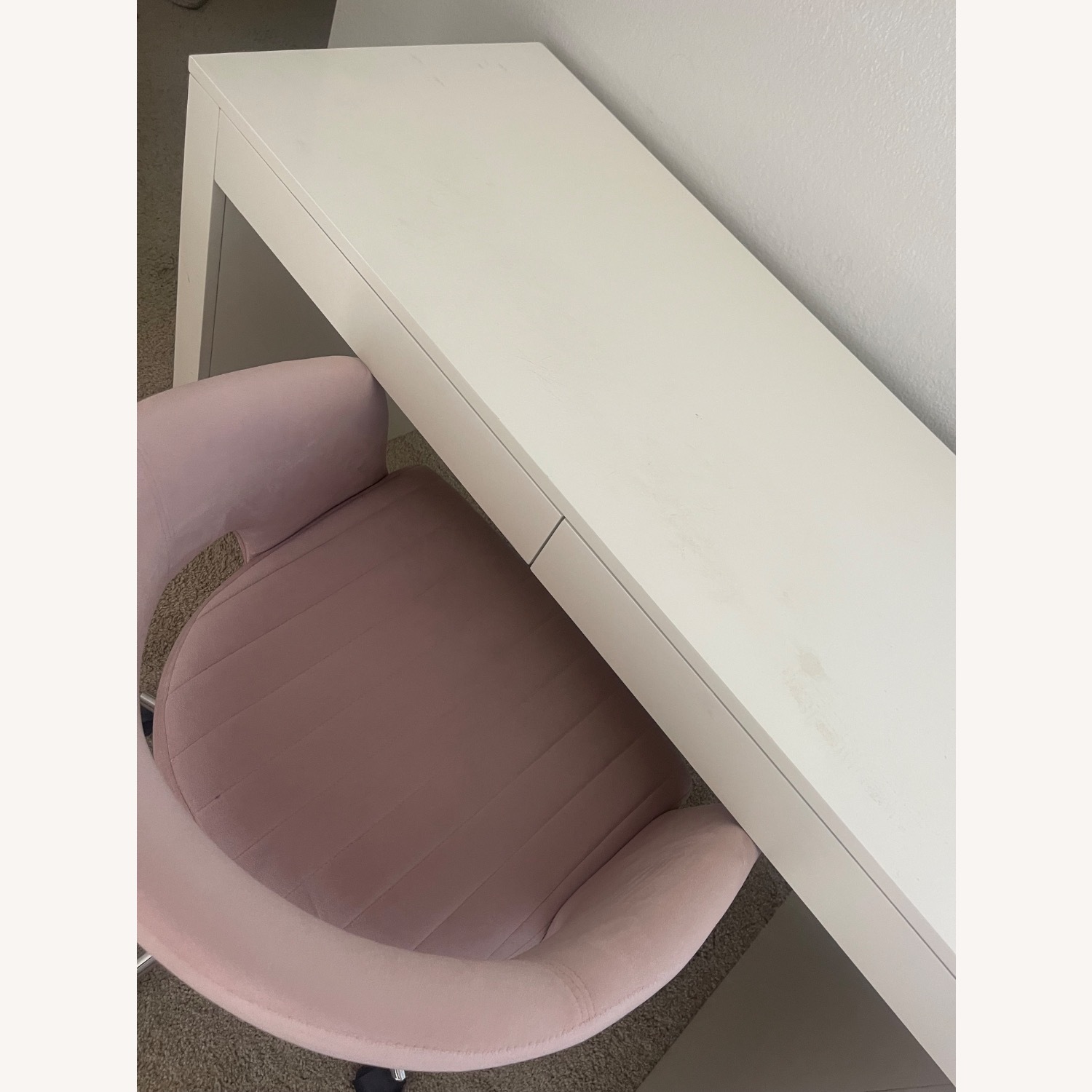 Modern White Writing Desk with Storage - image-4