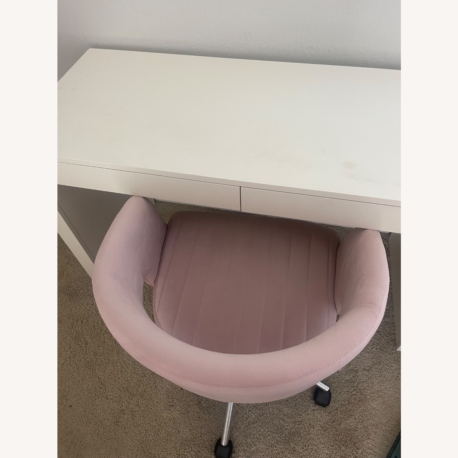 Modern White Writing Desk with Storage - image-1