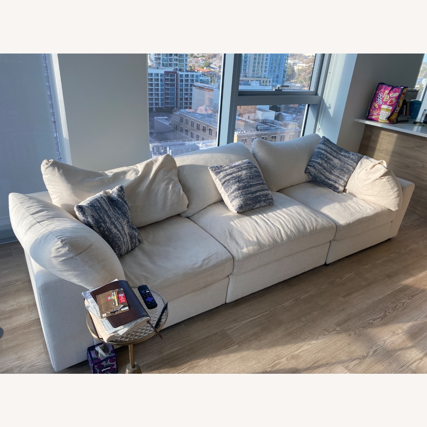 Linen Cream Sofa - image-2