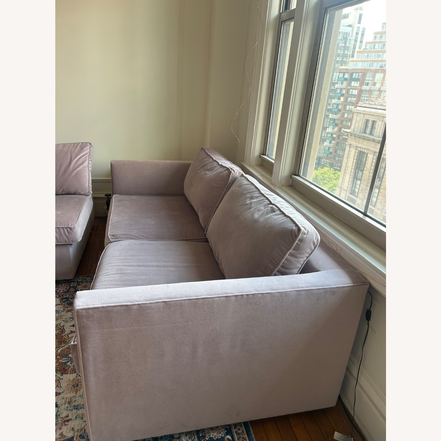 West Elm Harris Mauve Velvet Harris Sofa - image-2