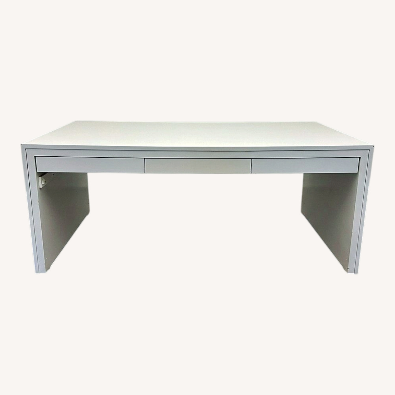 Large White Desk with Drawers - image-0