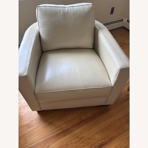 Used Bernhardt Furniture White Leather Accent Chair for sale on AptDeco