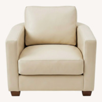 Bernhardt Furniture White Leather Accent Chair