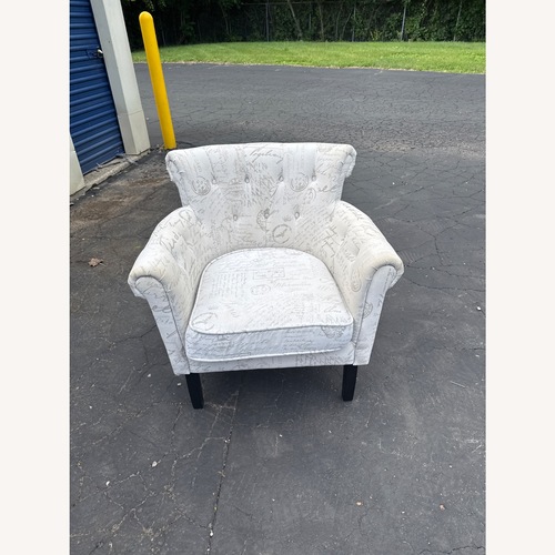 Used Vintage/Antique White Fabric Armchair for sale on AptDeco