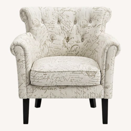 Used Vintage/Antique White Fabric Armchair for sale on AptDeco