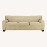 Crate & Barrel Cameron Taupe Faux Suede 3 Seat Sofa