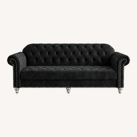 Black 3 Seater Sofa with 3 Large Cushions