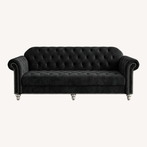 Used Black 3 Seater Sofa with 3 Large Cushions for sale on AptDeco